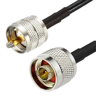 LL-195 PL259 Male UHF to N Type Male UHF Coaxial Cable Assy 10 metres