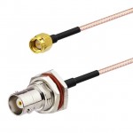 SMA Male straight to BNC Female RG316 Coaxial Cable Assy 15cm 6"