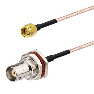 SMA Male straight to BNC Female RG316 Coaxial Cable Assy 15cm 6"