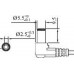 DC LEAD R/A 2.5mm Male 9mm Short Barrel